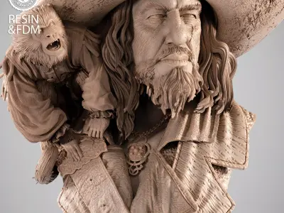 Wicked Movies Barbossa Portrait Bust 3D print model