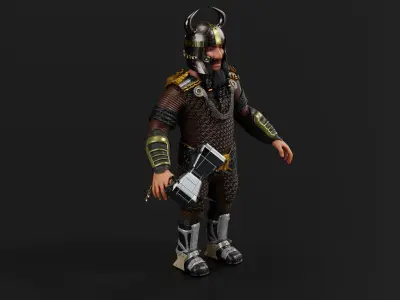 Dwarf Low-poly 3D model