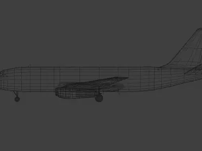 Dassault Mercure 200 Low-poly 3D model