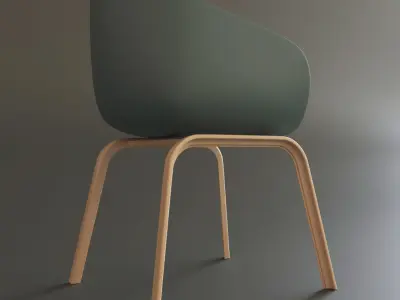 Chair with wicker seat Free 3D model