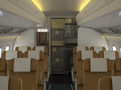 Airplane Cabin V2 Low-poly 3D model