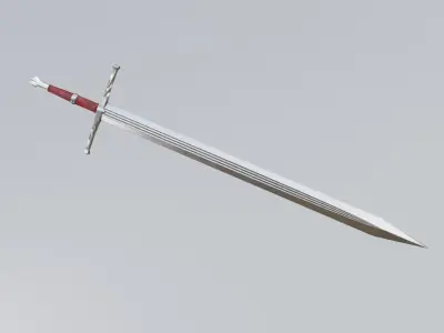 Medieval knight sword Low-poly 3D model