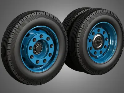 Special Heavy Duty Truck Tires and Wheels 3D model