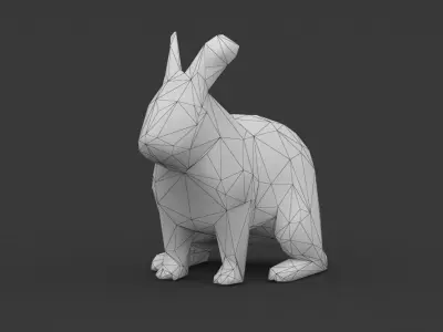 Super Low Poly Rabbit Bunny Low-poly 3D model