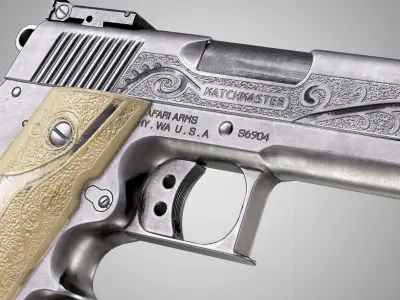 Safari Arms Matchmaster Custom 1911 Pistol AAA PBR Game Ready Low-poly 3D model