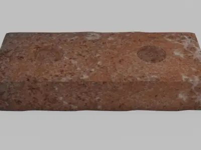 Simple Brick with Displacement and Holes Free 3D model