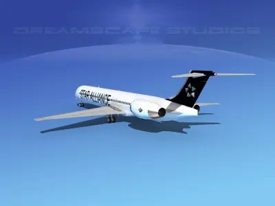 McDonnell Douglas MD83 Star Alliance 3D model