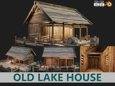 Old Lake House PBR 4K GameReady Pack 21 to 24 Low-poly 3D model