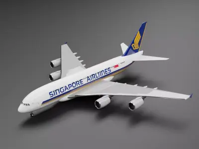 Airbus A380-800 with Singapore Livery 3D model