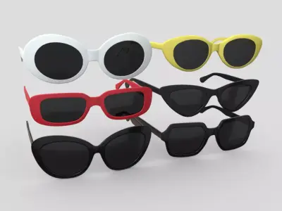 Sunglasses Pack Low-poly 3D model