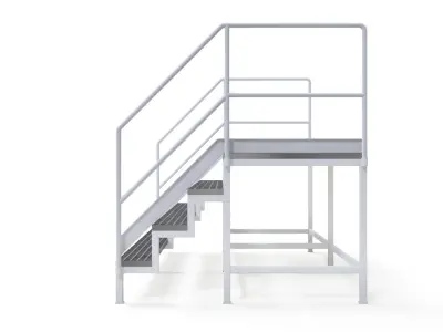 STEEL GRILL PLATFORM 3D model