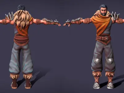 Stylized Warrior Low-poly 3D model