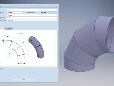 Segmented elbow 3D model