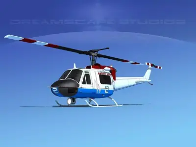 Bell 204 Med Flight 3D model