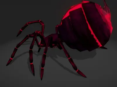 The Devour Spider - Rigged and Animated Low-poly 3D model
