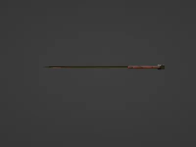 Rose gold machete with a leather grip 3D model