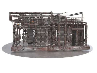 Industrial boiler room 3D model