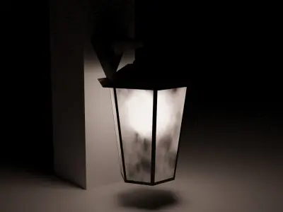 Low Poly Old Street Lamp Low-poly 3D model