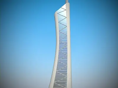 Skyscraper 01 Low-poly 3D model