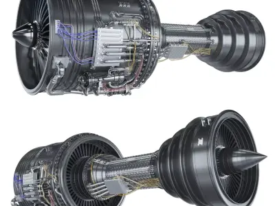 Engine jet boeing 3D model