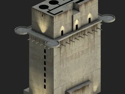 L Tower Augarten Low-poly 3D model