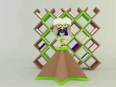 metaverse librarian Low-poly 3D model