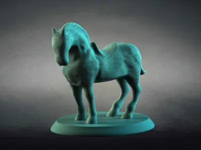 Carving Horse And Marble Stone Horse files  3D model