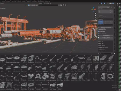 Ultimate Industrial Pipeline Cable  Connector Kit  3D model