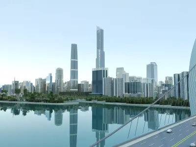 Guangzhou City Low-poly 3D model