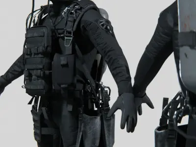 Soldier Diver suit  Low-poly 3D model