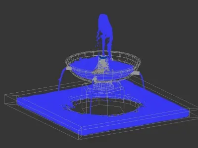 Realistic Water Fountain Loop Animation 8 3D model
