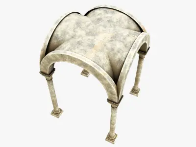 Column three arches Low-poly 3D model