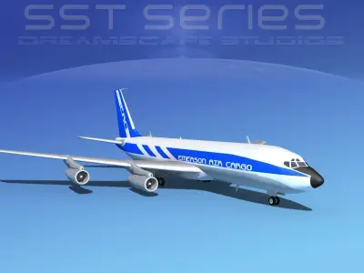 Boeing 707-320 SS Emerson Air Cargo 3D model