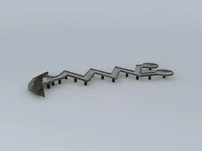 Bridge Dragon and Tiger Pagodas Free 3D model