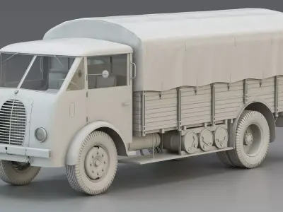 WWII French Heavy Cargo Truck 5t 3D model