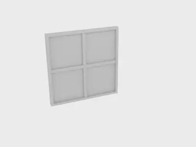 Wooden Square Window Low-poly 3D model