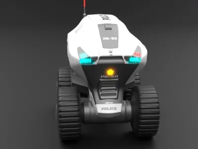 Sci-fi Police Droid Robot Low-poly 3D model