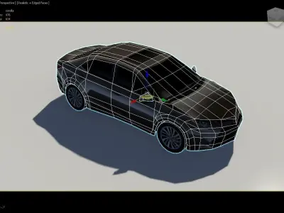 Corolla 2015 static low poly parking lot model Low-poly 3D model