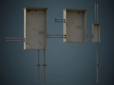 Utility Box 1B Low-poly 3D model