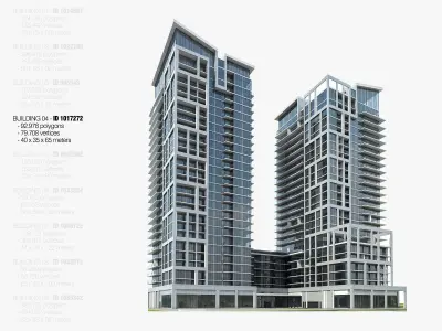 High-rise Buildings Megapack Low-poly 3D model