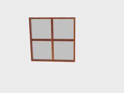 Wooden Square Window Low-poly 3D model