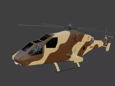 Ansat 2RC Russian RECONNAISSANCE Helicopter - Low-poly 3D model