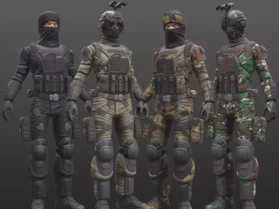 ARMY SUIT Low-poly 3D model