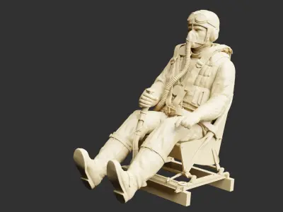 German WWII Stuka Pilot 3D print model