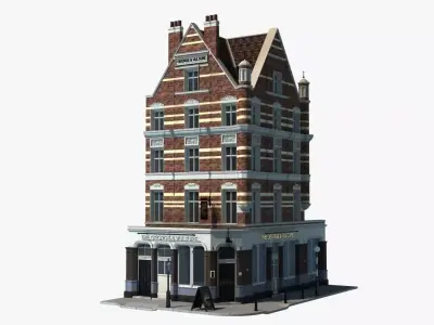 Historic London Corner Building 3D model