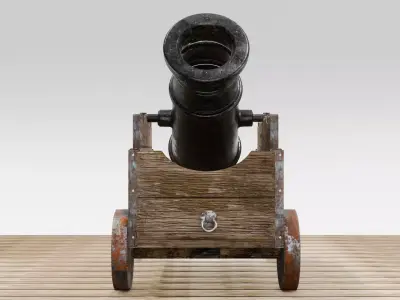 Old Artillery Cannon 3D model