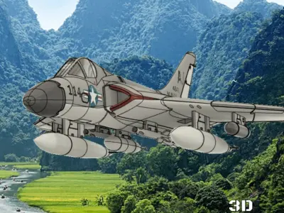 DOUGLAS F4D SKYRAY- 3D printed scale model - STL files 3D print model