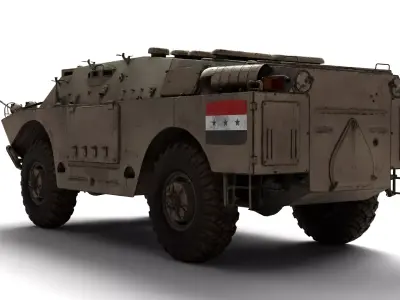 Gaz Brdm 2 Rigged Armored Reconnaissance Vehicle 3D Model 3D model