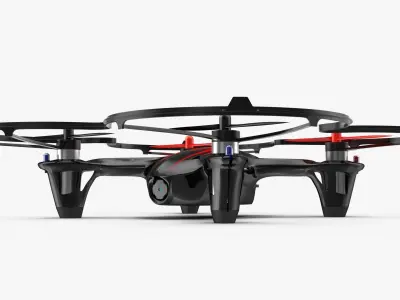 Hubsan X4 H107C BlackRed Propeller Guard Low-poly 3D model