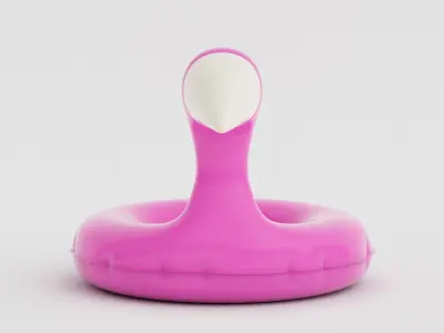 Flamingo Pool Float Inflatable Toy Swimming Tube Low-poly 3D model